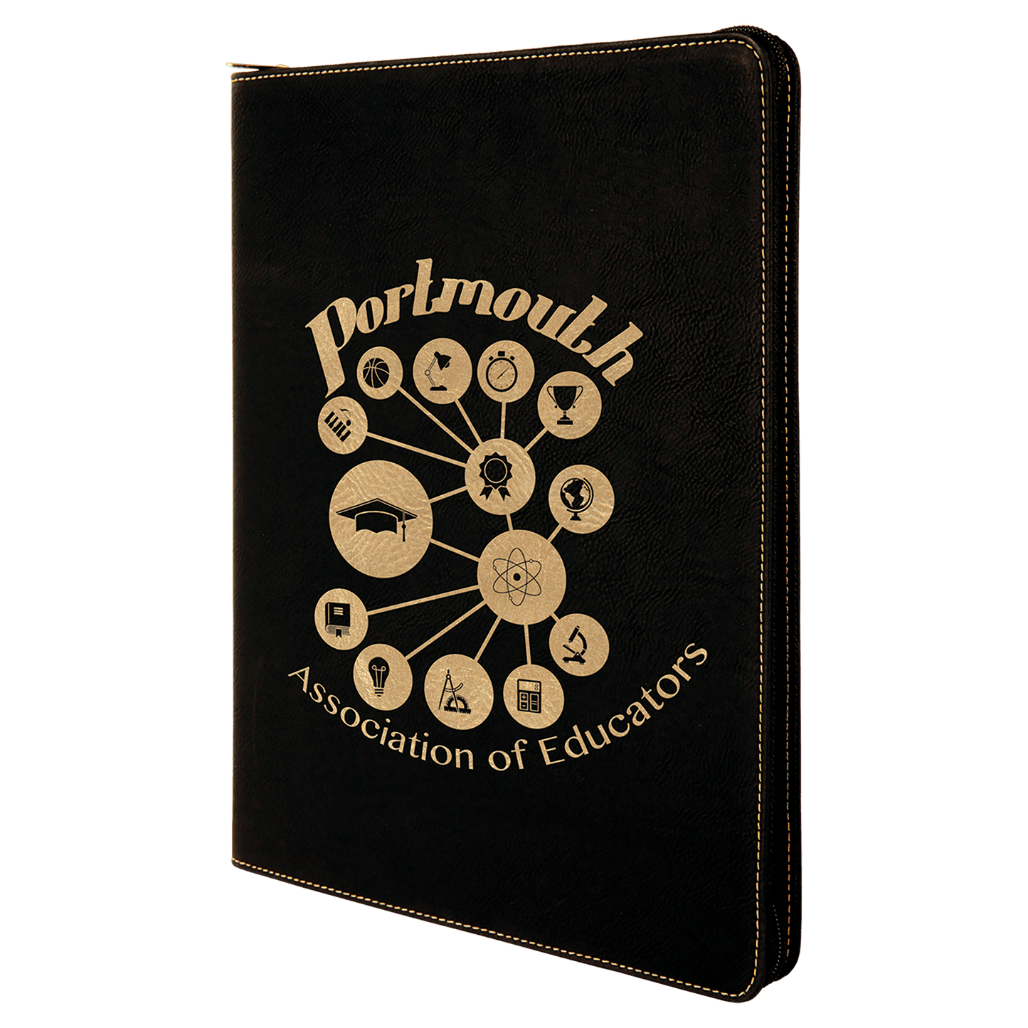 Leatherette Portfolio with Zipper | Personalization Included