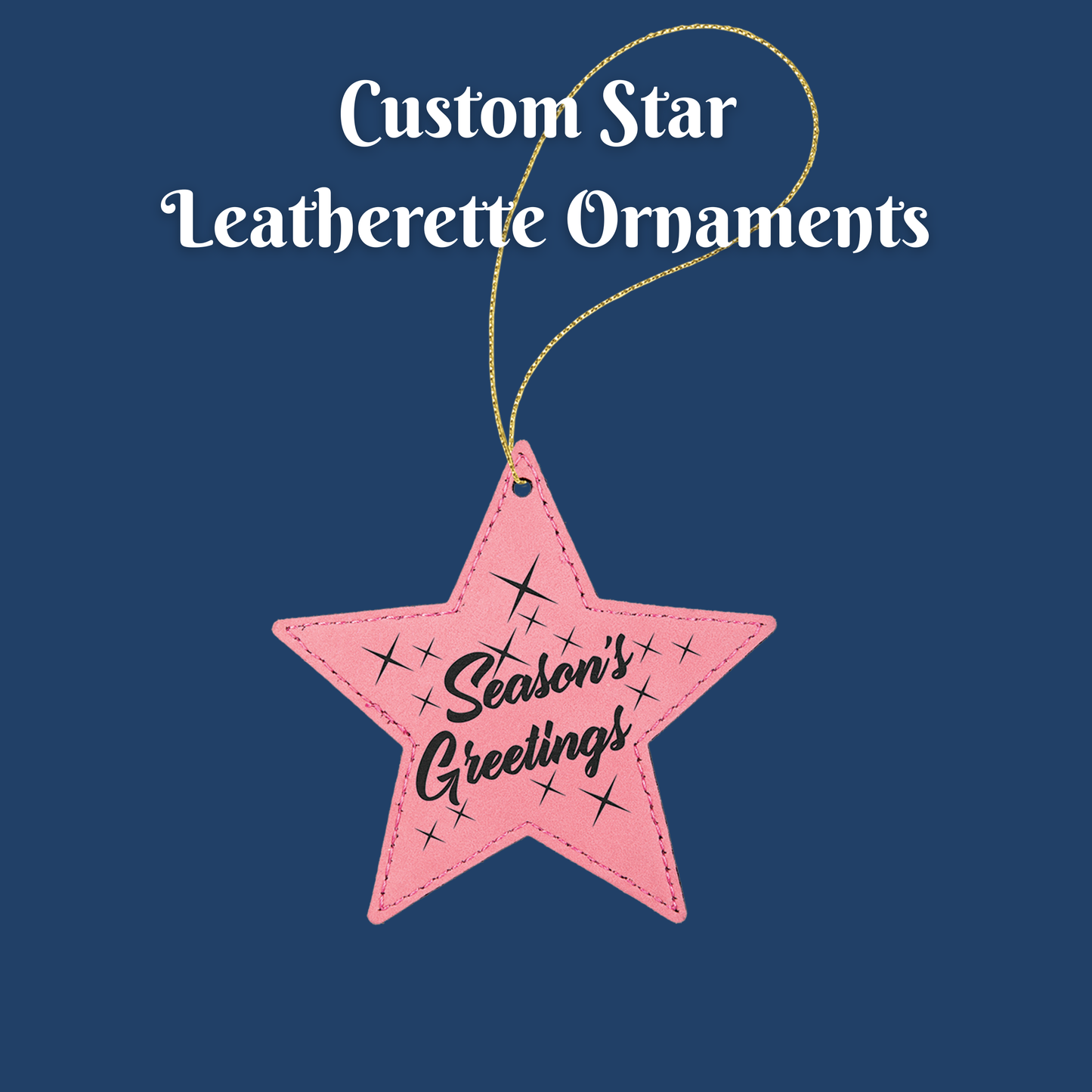 Custom Personalized Star Leatherette Ornament - Christmas Decoration