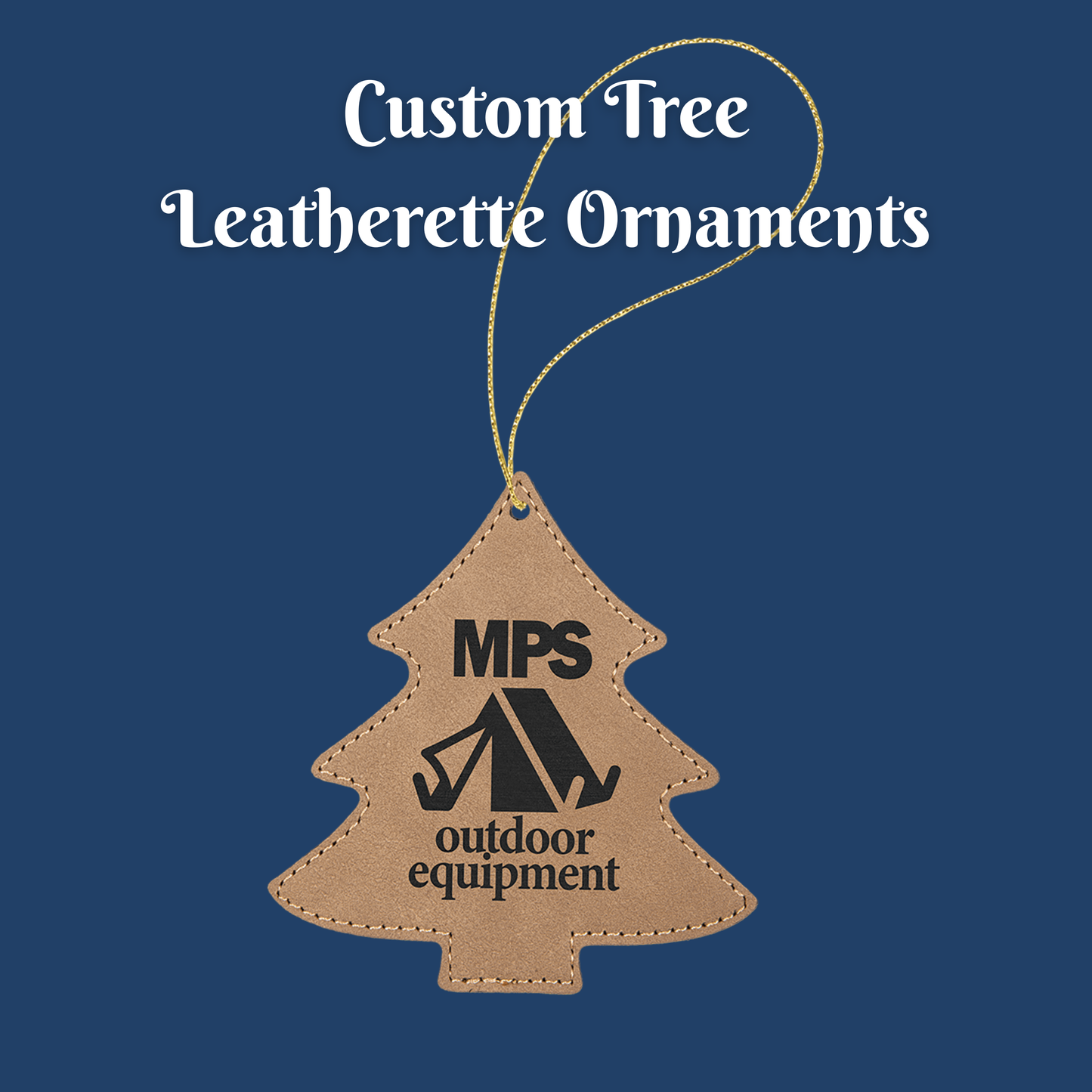 Custom Personalized Tree Leatherette Ornament - Laser Engraved Christmas Decoration