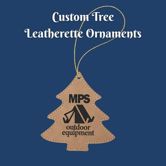 Custom Personalized Tree Leatherette Ornament - Laser Engraved Christmas Decoration